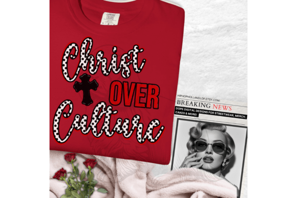 Christ over Culture Pink, Red and White T-Shirt Designs