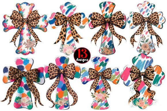 Coquette Easter Cross Png, Brushstroke for T-Shirt Designs