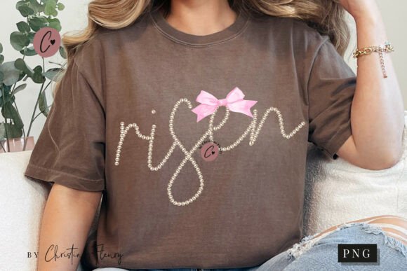 Coquette Pearl Risen PNG Design for T-Shirt Designs