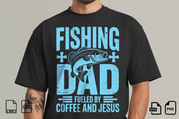 Fishing Dad Fueled SVG Design for T-Shirt Designs