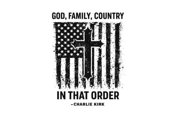 God Family Country Cross Flag Design for T-Shirt Designs