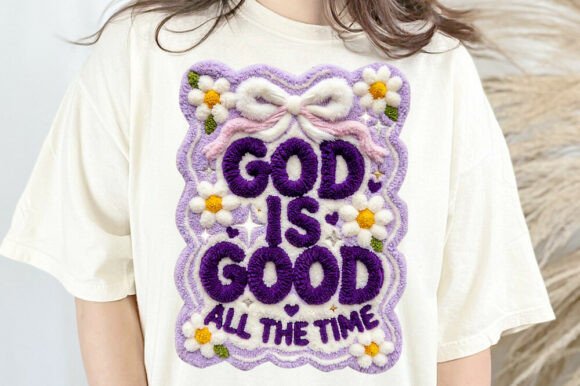 God Id Good Faith Faux Yarn Floral Shirt