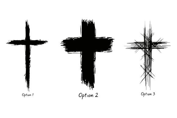 Grunge Cross Brush Style Set for T-Shirt Designs