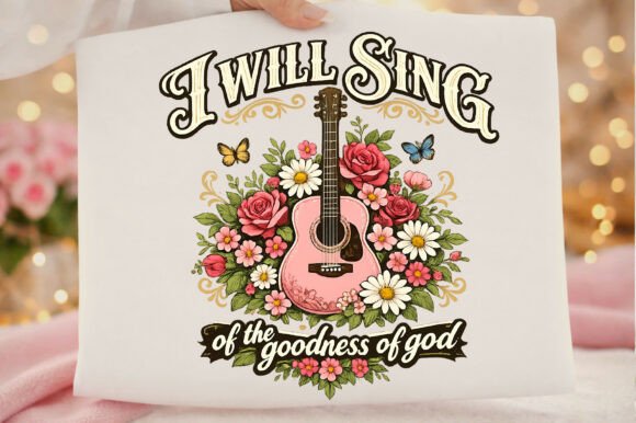 I Will Sing of the Goodness of God Png for T-Shirt Designs