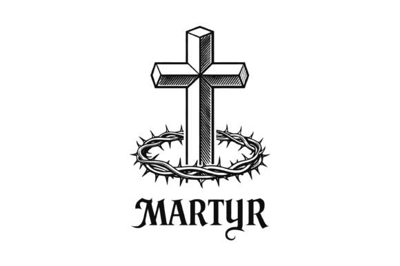 Martyr Cross Crown SVG for T-Shirt Designs
