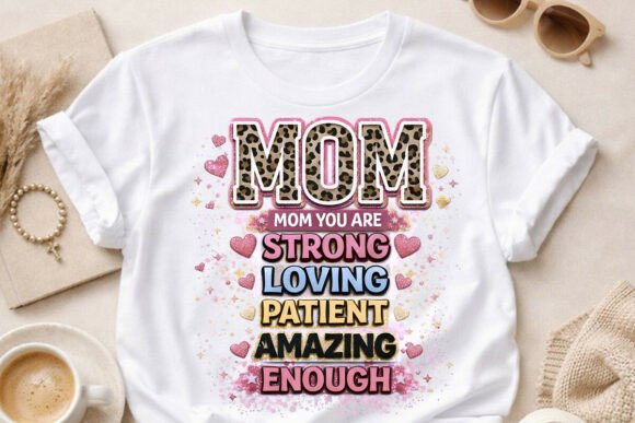 Mom You Are Strong Loving Leopard PNG for T-Shirt Designs
