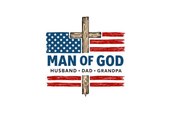 Patriotic Man of God Design for T-Shirt Designs