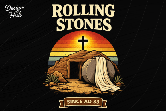 Rolling Stones Easter PNG Design for T-Shirt Designs